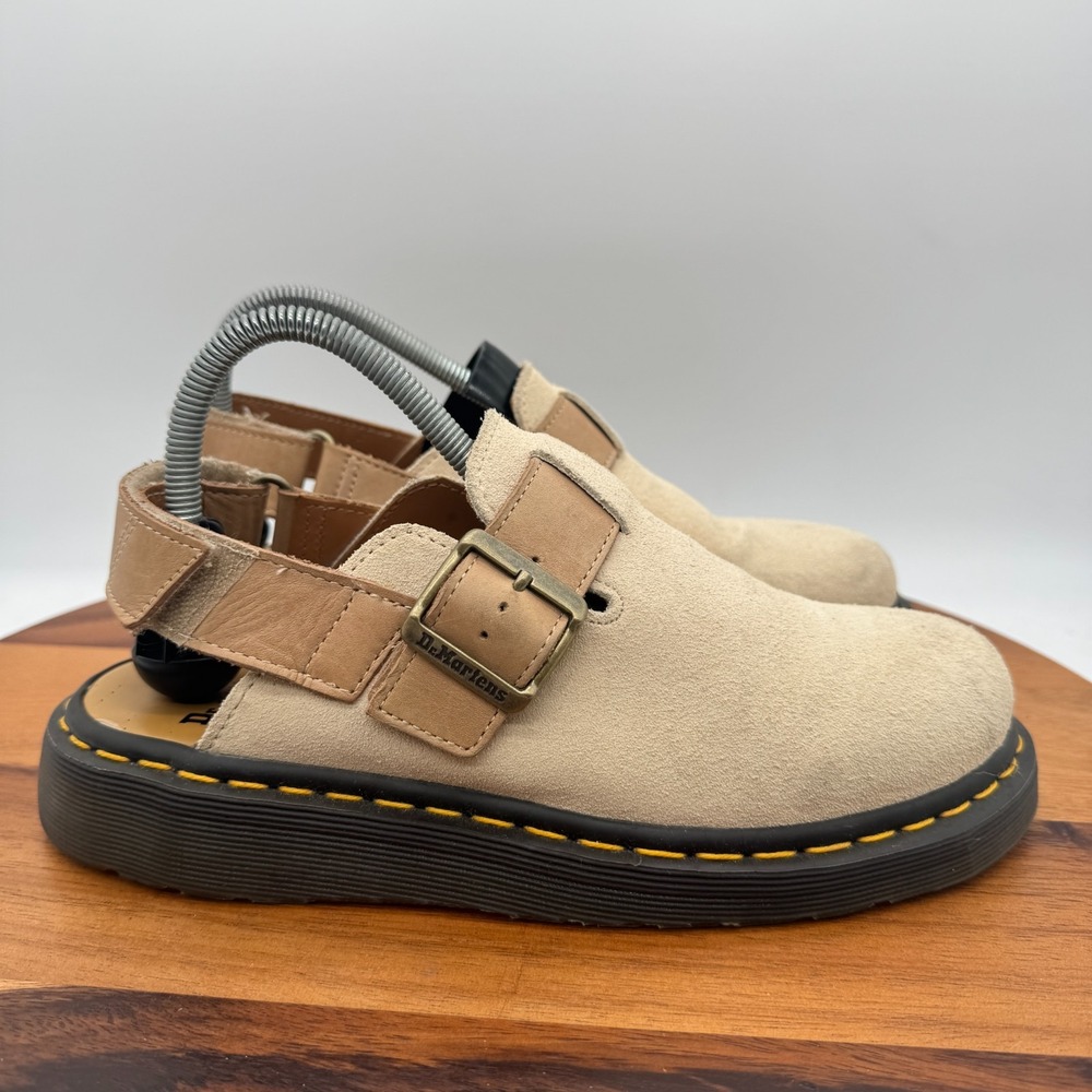 Dr. Martens Jorge II Shoes Womens 9 Beige Leather Slingback Clog Sandals Mule